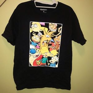 Nickelodeon Rugrats/Hello Arnold Graphic T-shirt Sz M (Black)